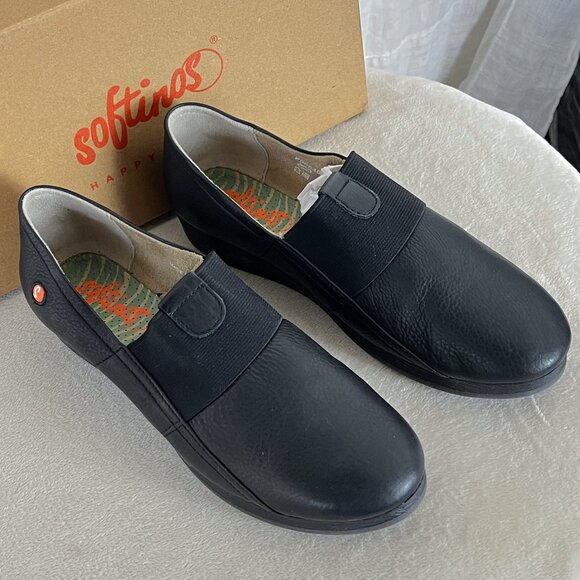NEW Softinos® Black Leather Slip On Shoes Size 39 from Portugal 🎉Host Pick🎉 - Picture 3 of 9